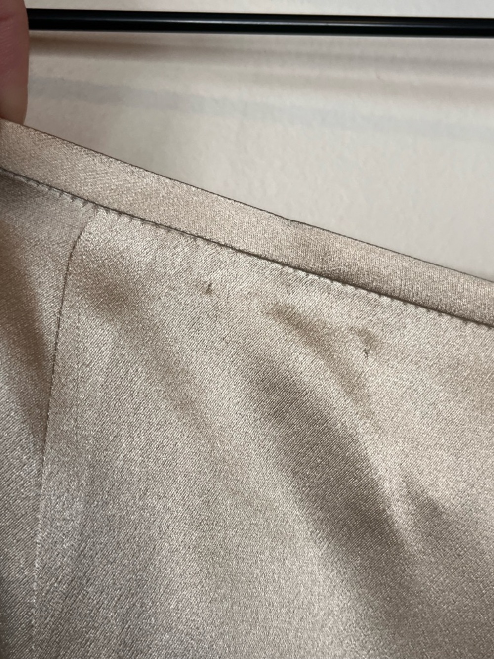 TALBOTS Vintage Silk Straight Leg Pants Lined Trousers Champagne Tan Size 8P - Picture 6 of 9